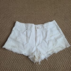 White Denim Shorts